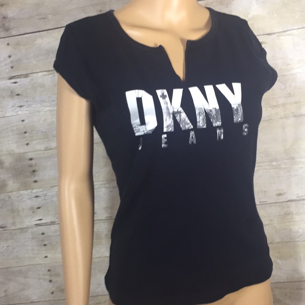 DKNY Jeans Black Graphic T-shirt size M